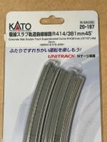 Kato Unitrack 20-187 Doppelgleis, Kurve, R414/381, 2 Stück