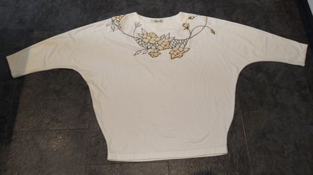 Pullover Damen Gr. 38/40 weiss mit Pailetten