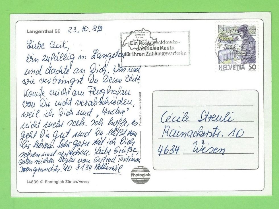 Cartoline postali: Langenthal – Usato da Zürich venduto da t24_de 1