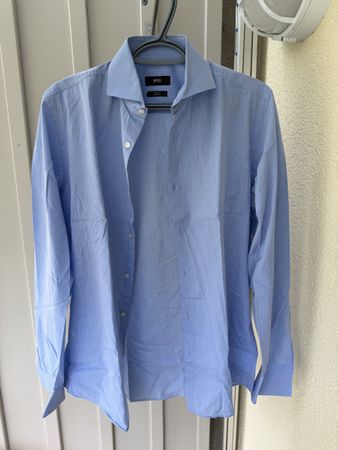 Herren Hemd BOSS Slim Fit Stretch hellblau Grösse 38 / 15
