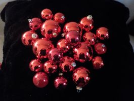 Tannenbaumschmuck Kugeln 21 Stück, antike, rot (4)