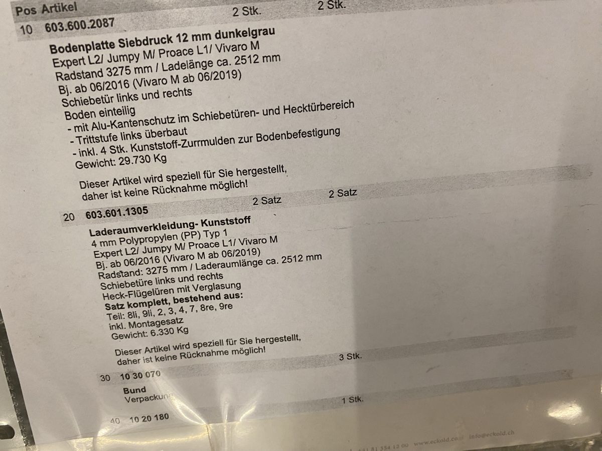 Opel Tutti i ricambio: Bodenplatte zu Vivaro – Nuovo e nell'imballaggio originale da Hägglingen venduto da Karin0802 3