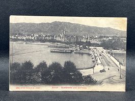 Zürich - Quaibrücke und Uetliberg