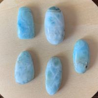 ✲ Larimar Cabochon 5 Stück ✲ 18g Anhänger Schmuck DIY Set 1