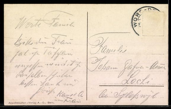 Cartoline postali: AK Worb, Teilansicht mit Schloss – Usato da Berlin venduto da bartko-reher 1