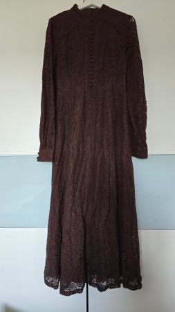 Langes Spitzen-Kleid - M - Schokobraun 5️⃣👗