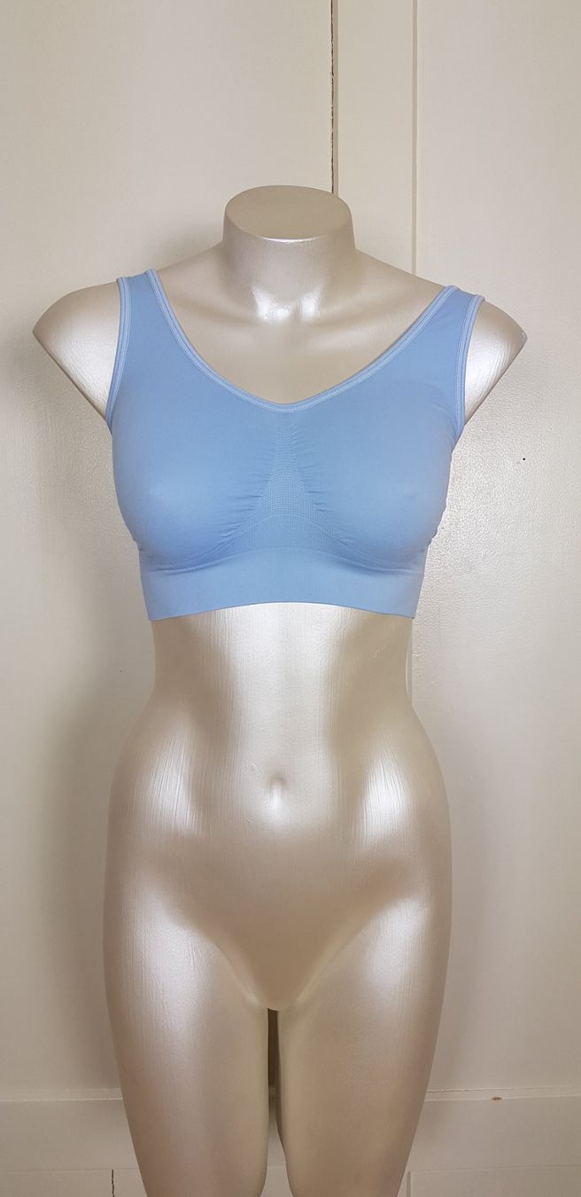 Altra biancheria intima: Sport BH, hellblau, elastisch, neuwertig, ca. Gr. S M – Usato da Uster venduto da Astral