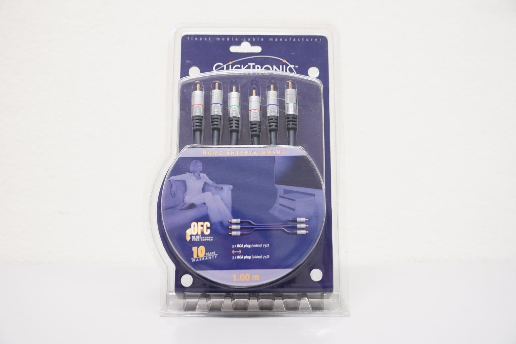 Kabel: Component Video Kabel 1 Meter – Neu und originalverpackt aus Hochdorf von av-electronics
