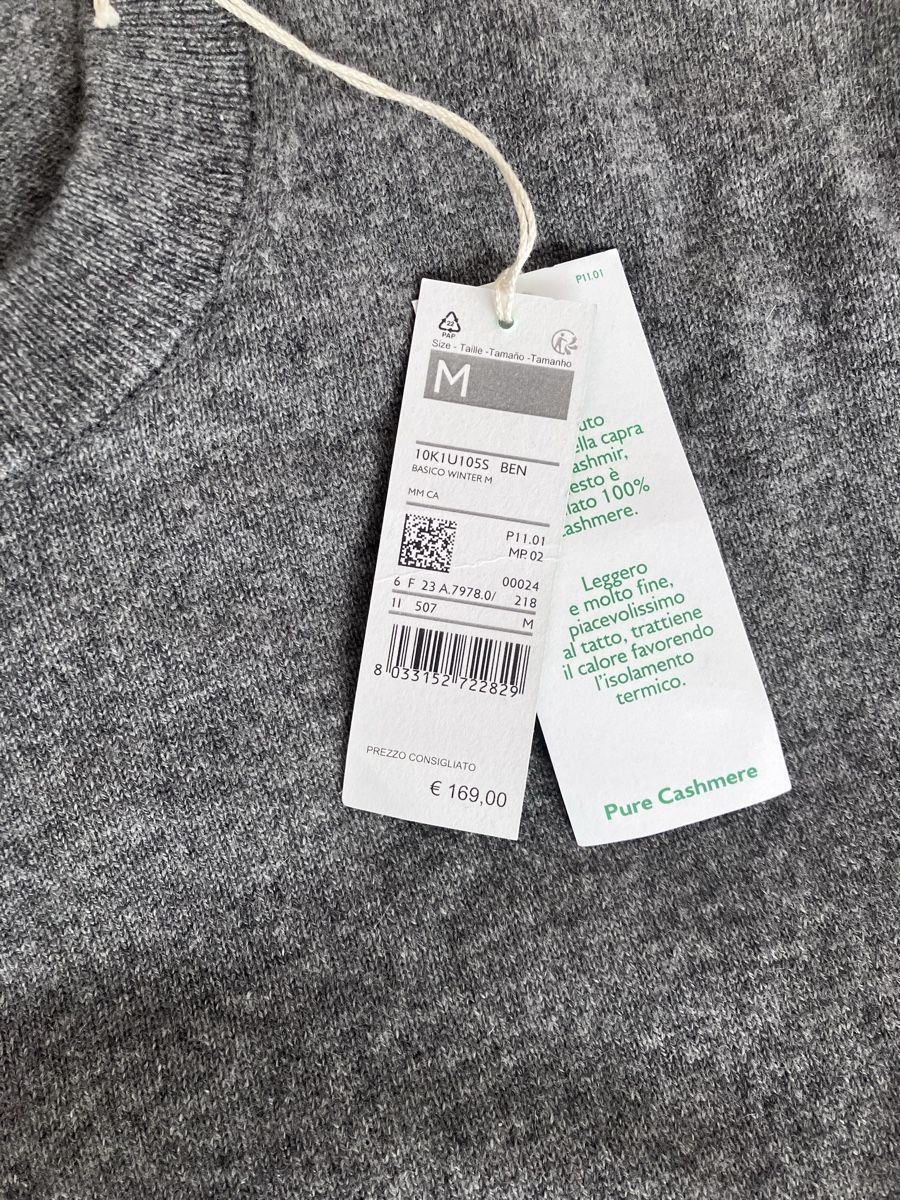 Benetton Pullover & Sweatshirts: Benetton Pullover - Grau - 100% Kaschmir - NEU – Neu und originalverpackt aus Baden von Gigelitante 2