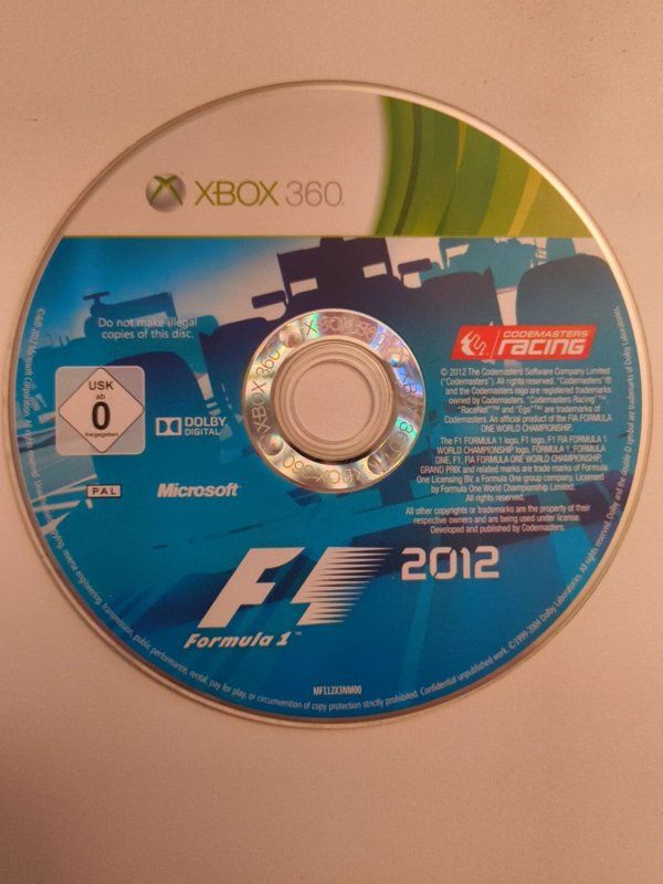 Microsoft Spiele: F1 2012 – Xbox 360 – Version PAL – Avec notice – Gebraucht aus Aigle von argonath1988 2