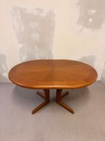 Mid Century Esstisch oval aus Holz ausziehbar in 2 Stufen