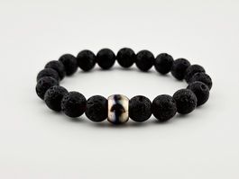 Herrenarmband Lavastein Schwarz Heilsteine/Edelsteine