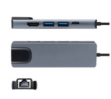 NEUER High Speed Hub  5 Ports 2x USB 3.0, USB C, HDMI, LAN