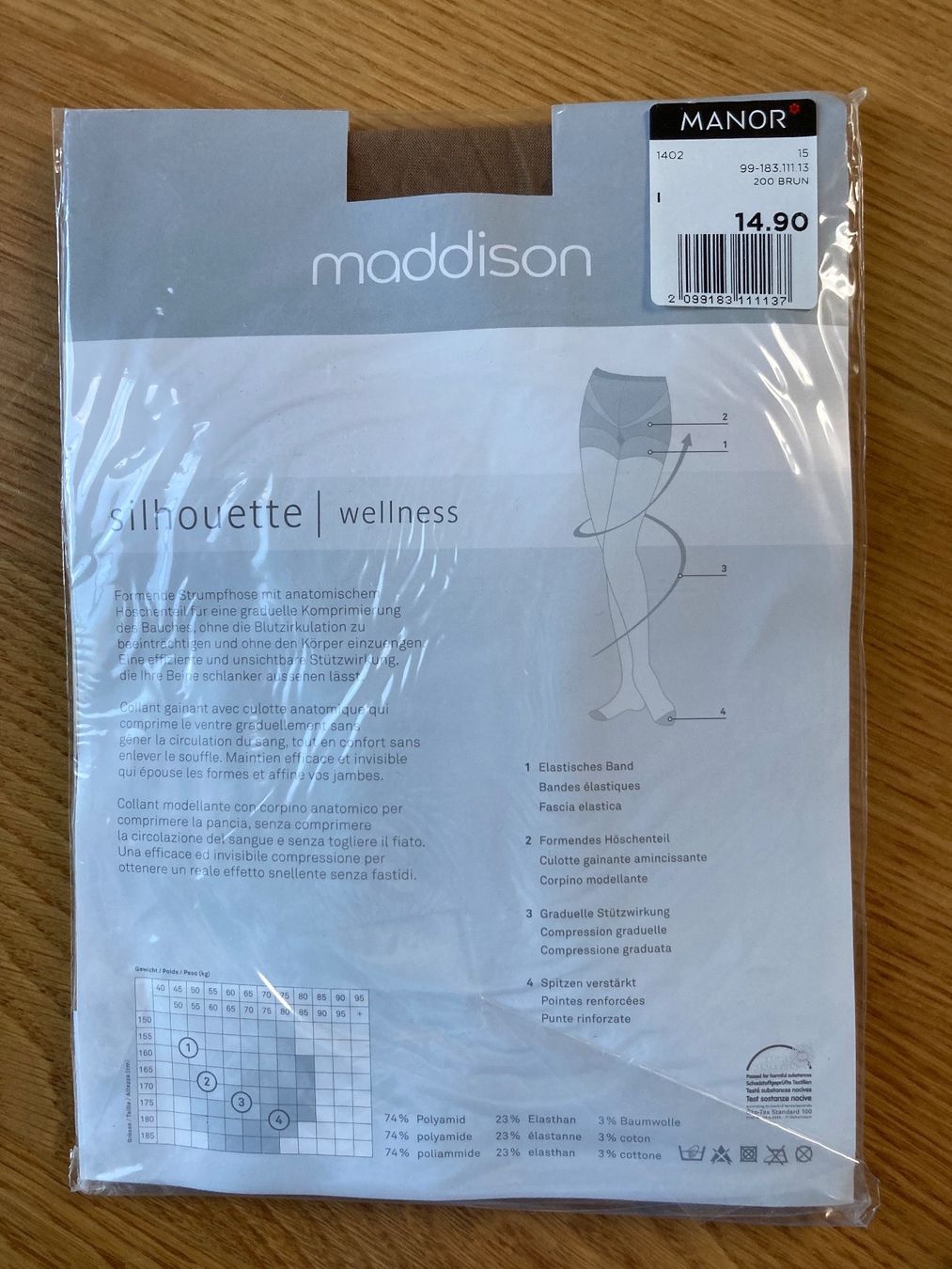Maddison Calze & Collant: Strumpfhose Gr.S braun wellness – Nuovo e nell'imballaggio originale da Stallikon venduto da dotka07 1