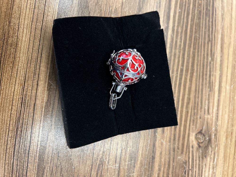 Kette Halskette Silber Engelsrufer Kristall mit Wunsch Klangkugel Edelstahl,Kette für Schwangere