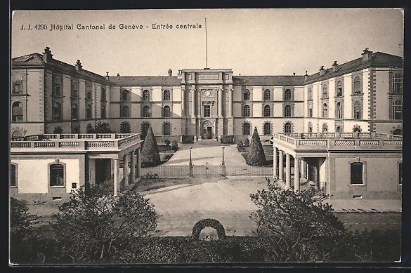 Cartoline postali: Genève, Hopital Cantonal, Entrée centr – Usato da Berlin venduto da bartko-reher