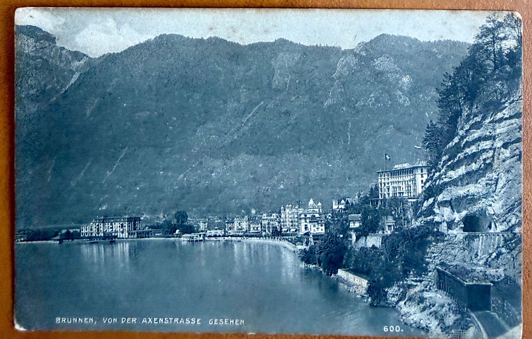 Ansichtskarten: Brunnen - von der Axenstrasse 1918 – Gebraucht aus Lutry von Ediego
