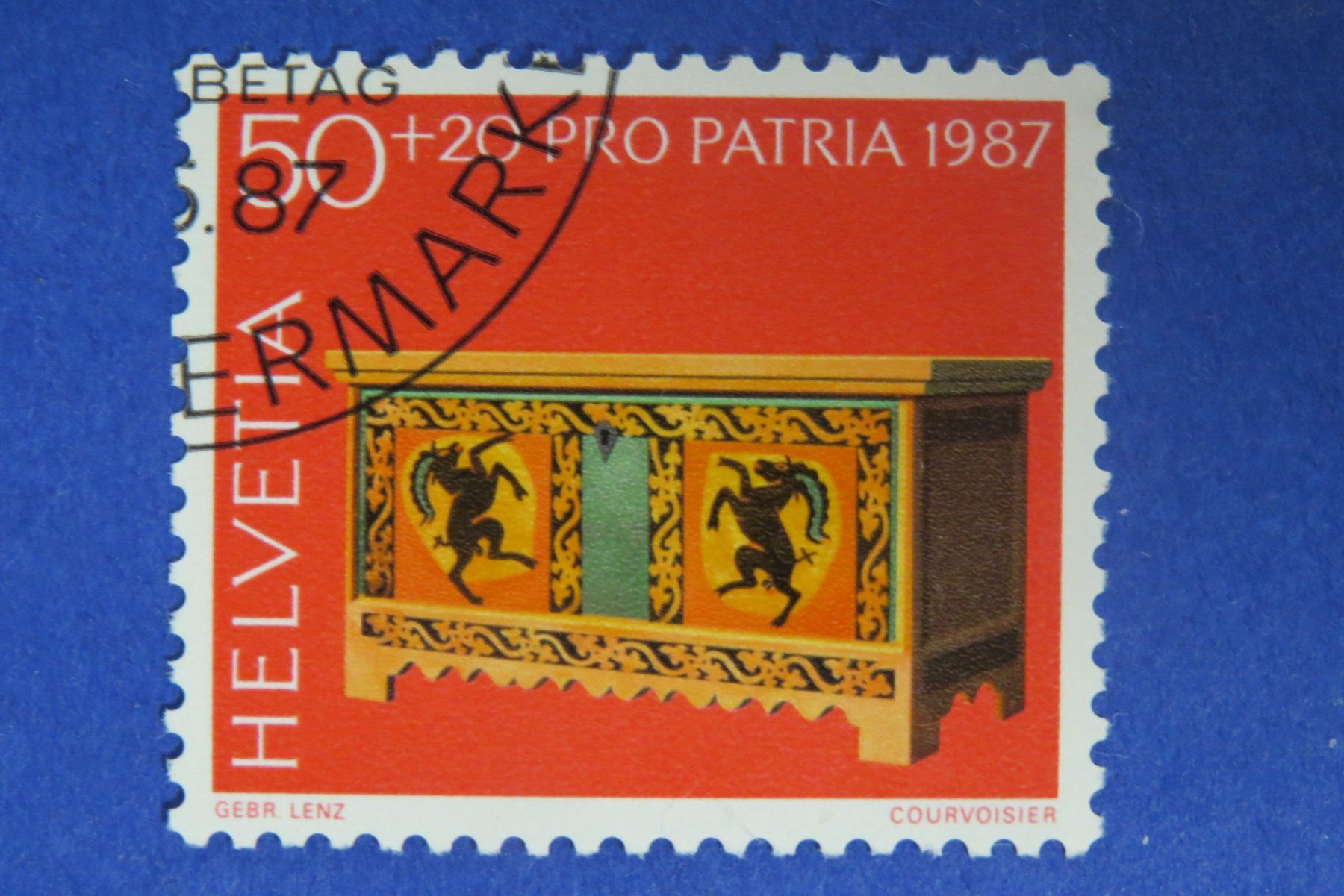 Tutti i francobolli: Serie Pro Patria 1987 - off.Ersttag-Eckstempel BERN – Usato da Brunnen venduto da Kumari 1
