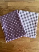 Grands coupons de tissu Pois et Carreaux mauve