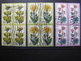 Berlin 1975 Alpenblumen gest 4er Block