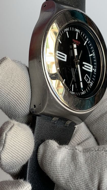 Swatch Irony Armbanduhr Edelstahl schwarz Herrenuhr 3