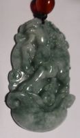 BESTE JADEIT-JADE-1.) -STEINBOCK,-ZERTIFIKAT,- CHIN.ZODIAC;-