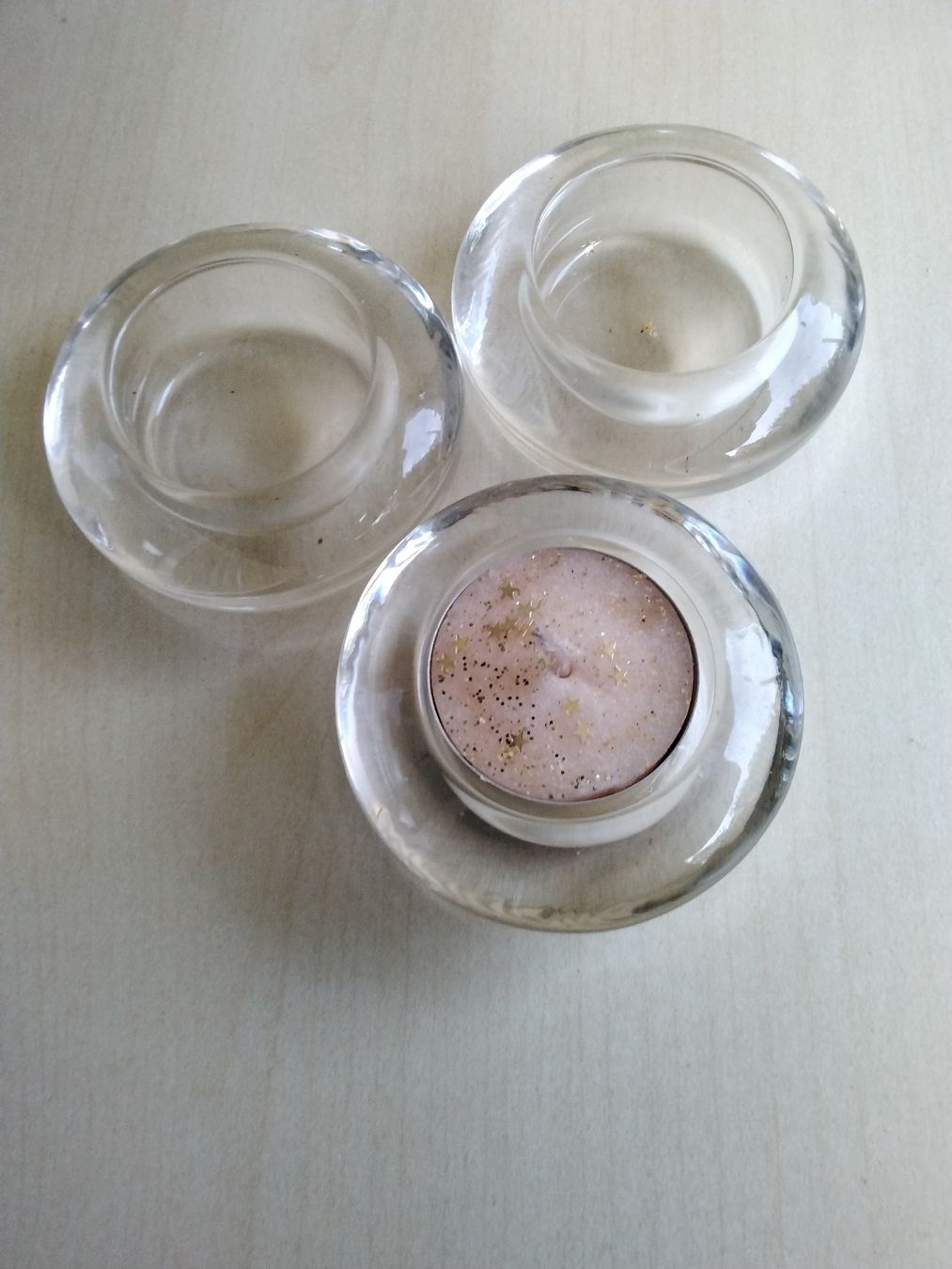 Portacandele: 3 TEEKERZEN STÄNDERLI GLAS – Usato da Biel/Bienne venduto da dasi3