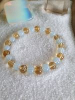 Bracelet - Citrine + Opaline en verre