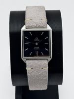 Omega De Ville Quarzuhr Damen 22mm Silberfarben Lederband