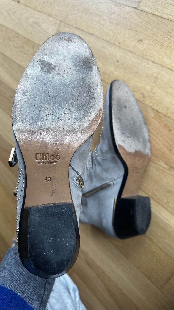 Chloé Herrenschuhe: Chloé Suede Gray Ankle Boots - size 40 – Gebraucht aus Luzern von ida_hv2y 5