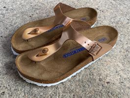 Birkenstock Gizeh Copper mit Weichfussbett, Gr. 39