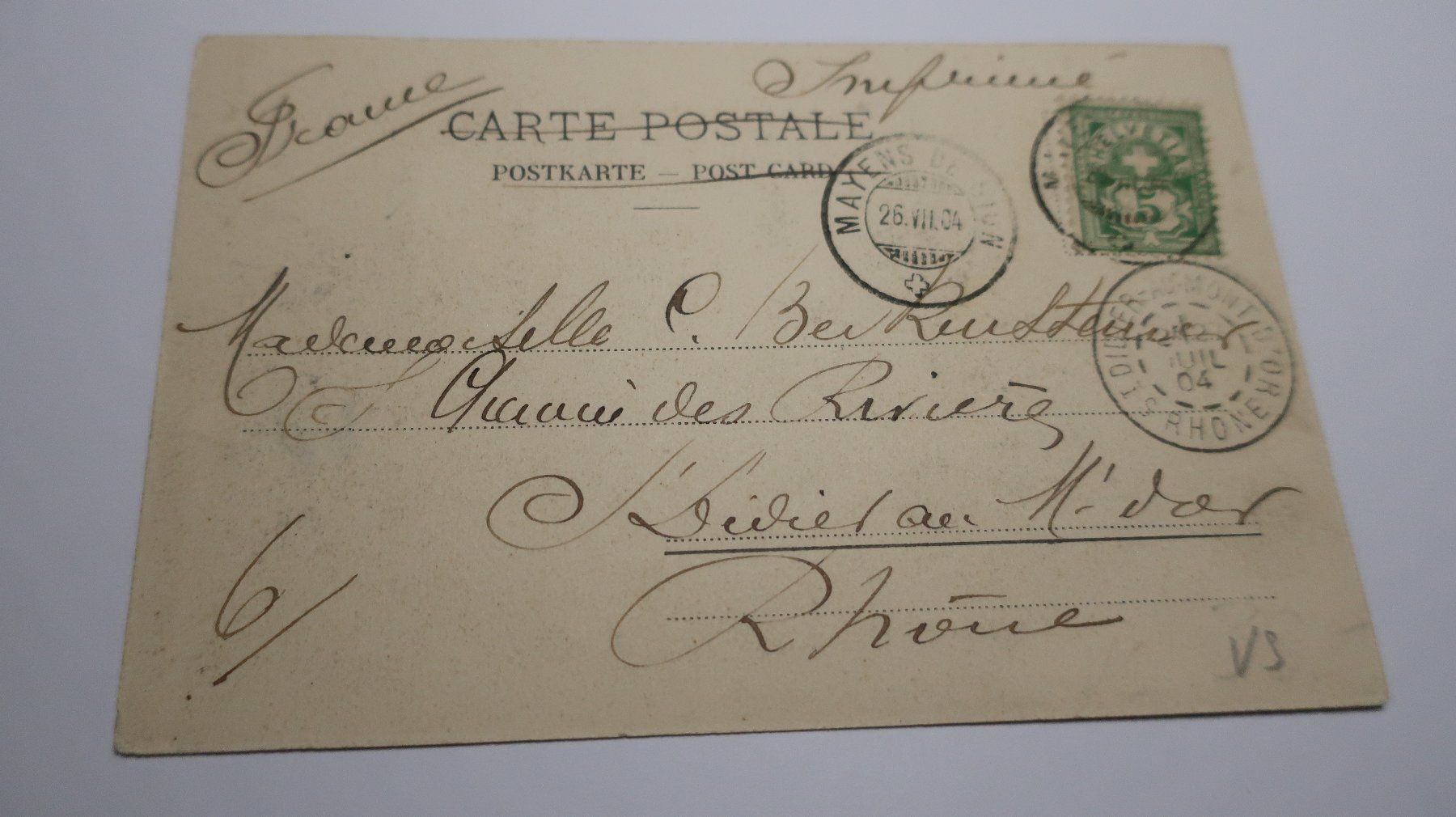Ansichtskarten: Hôtel de Prazlong  1904 – Gebraucht aus Cormoret von Pascalll2001 2