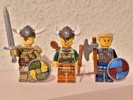 3 figurines Lego Castle Vikings/ 3 Lego Ritter figuren