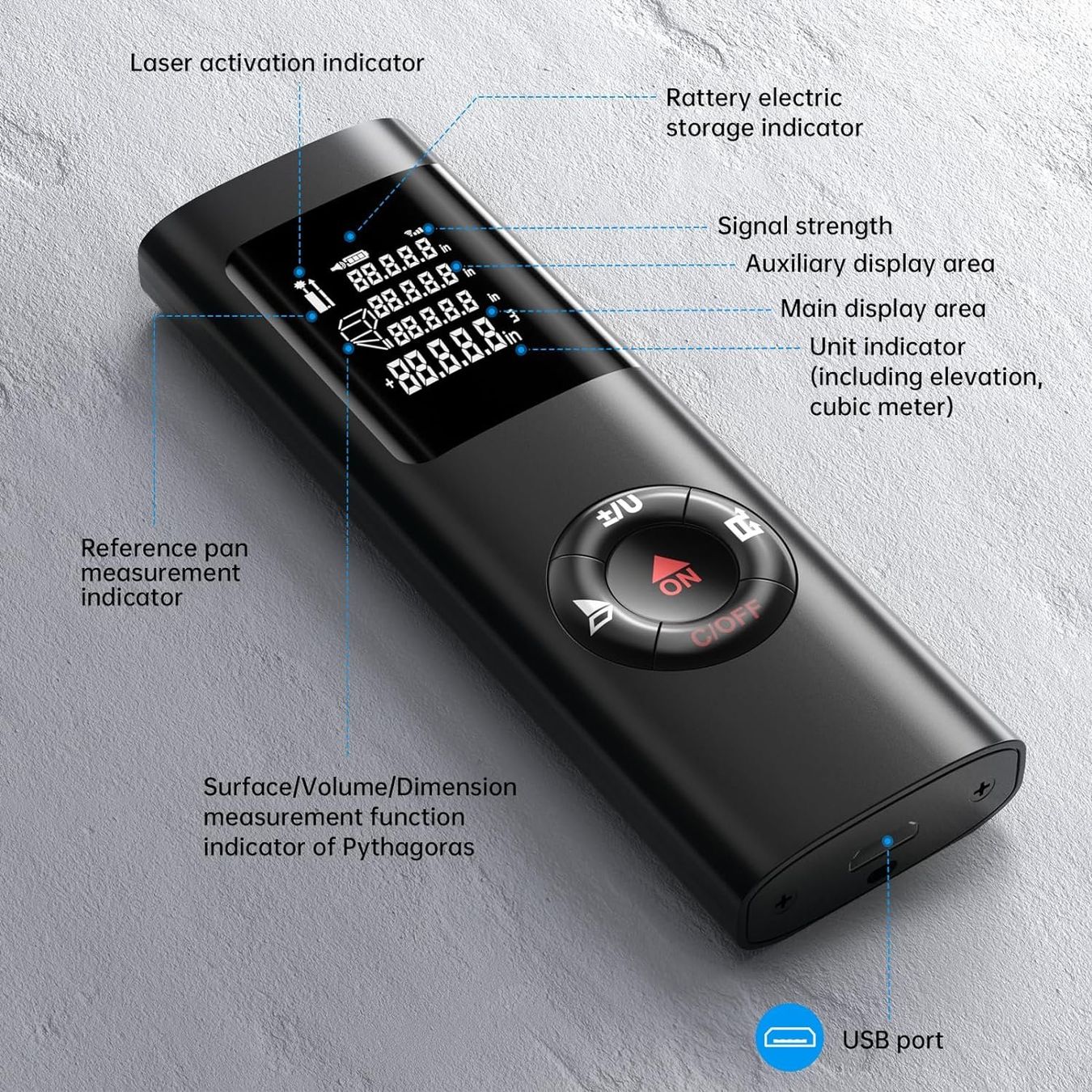 Misurare: Tragbarer Mini USB Laser-Entfernungsmesser 40 Meter – Nuovo e nell'imballaggio originale da Châtelaine venduto da topshop.switzerland 4