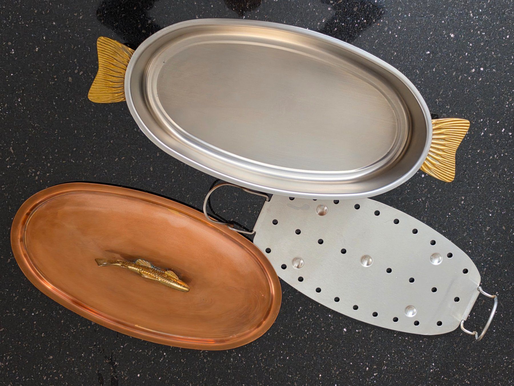 Stöckli Pfannen: Fischpfanne Kupfer oval mit Einsatz – Gebraucht aus Obergerlafingen von dede-SO 2