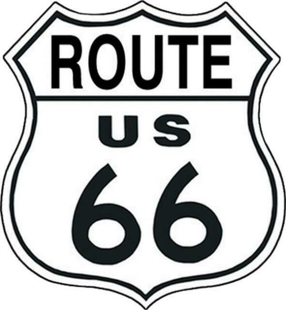 Insegne: Konturenschild-ROUTE 66 US WEISS – Nuovo e nell'imballaggio originale da Rupperswil venduto da big-one-sale