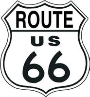 Konturenschild-ROUTE 66 US WEISS