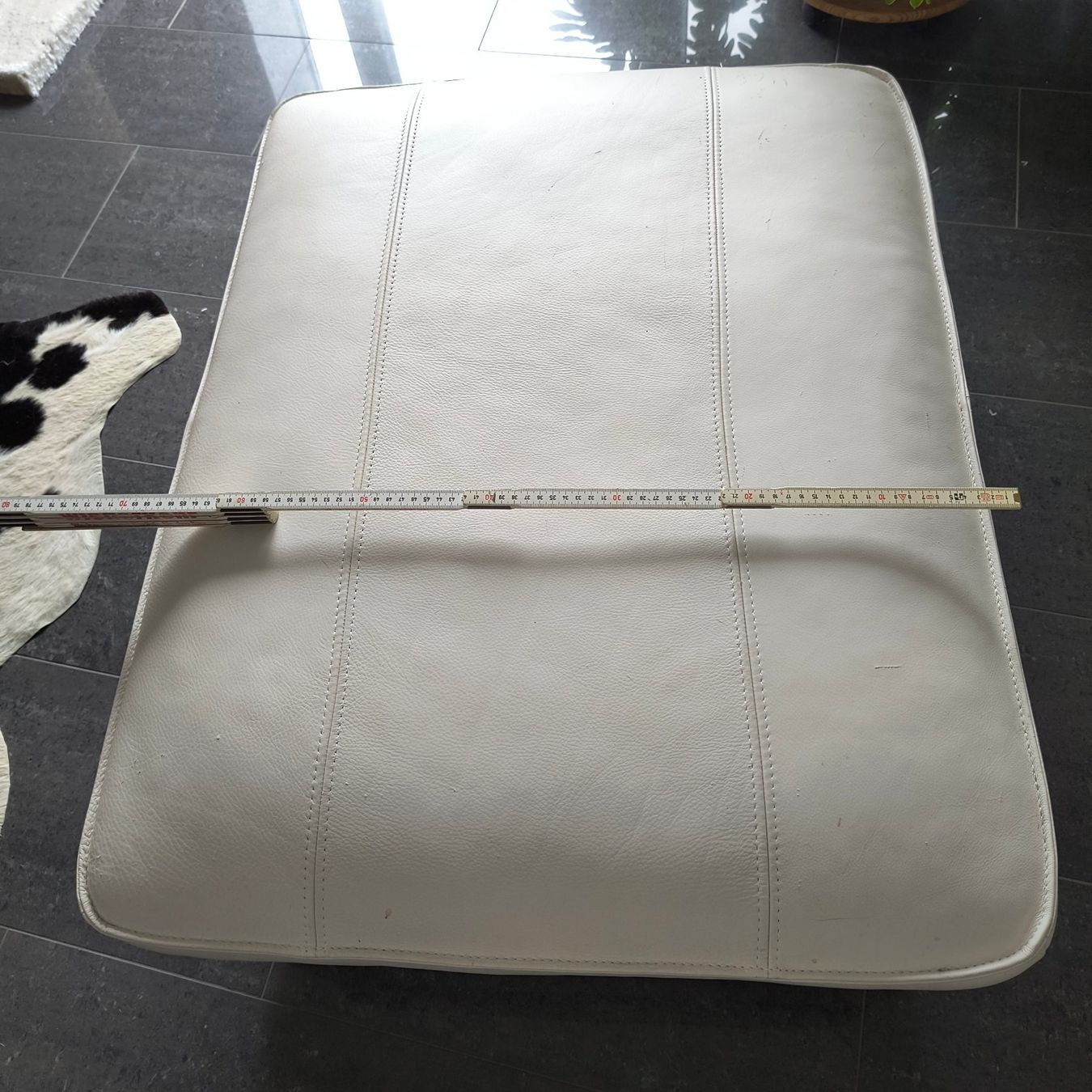 Ikea Sedie a sdraio: Recamiere-sofa  ( Beige-Leder ) mit Hocker – Usato da Obergösgen venduto da bea_cvf5 1