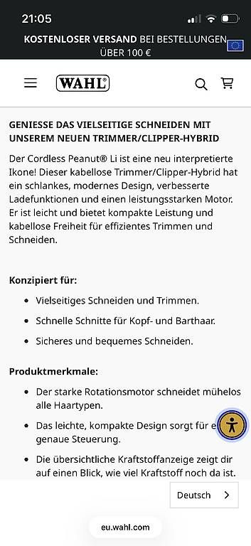 Wahl Rasoi & Lamette da barba: Wahl Rasierer Trimmer Peanut Li – Nuovo (secondo la descrizione) da Wangen b. Olten venduto da Peter_X 1