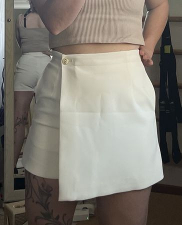 Hosenrock Beige / XS Seide Mix Made in Italy elegant