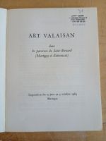 Art Valaisan Saint-Bernard, Livre rare exposition 1964