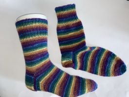 Socken handgestrickt,  bunt, Gr. 41/42