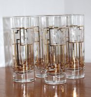 4er Set Wiener Secession Gläser , Gallauner Wien (24k Gold)