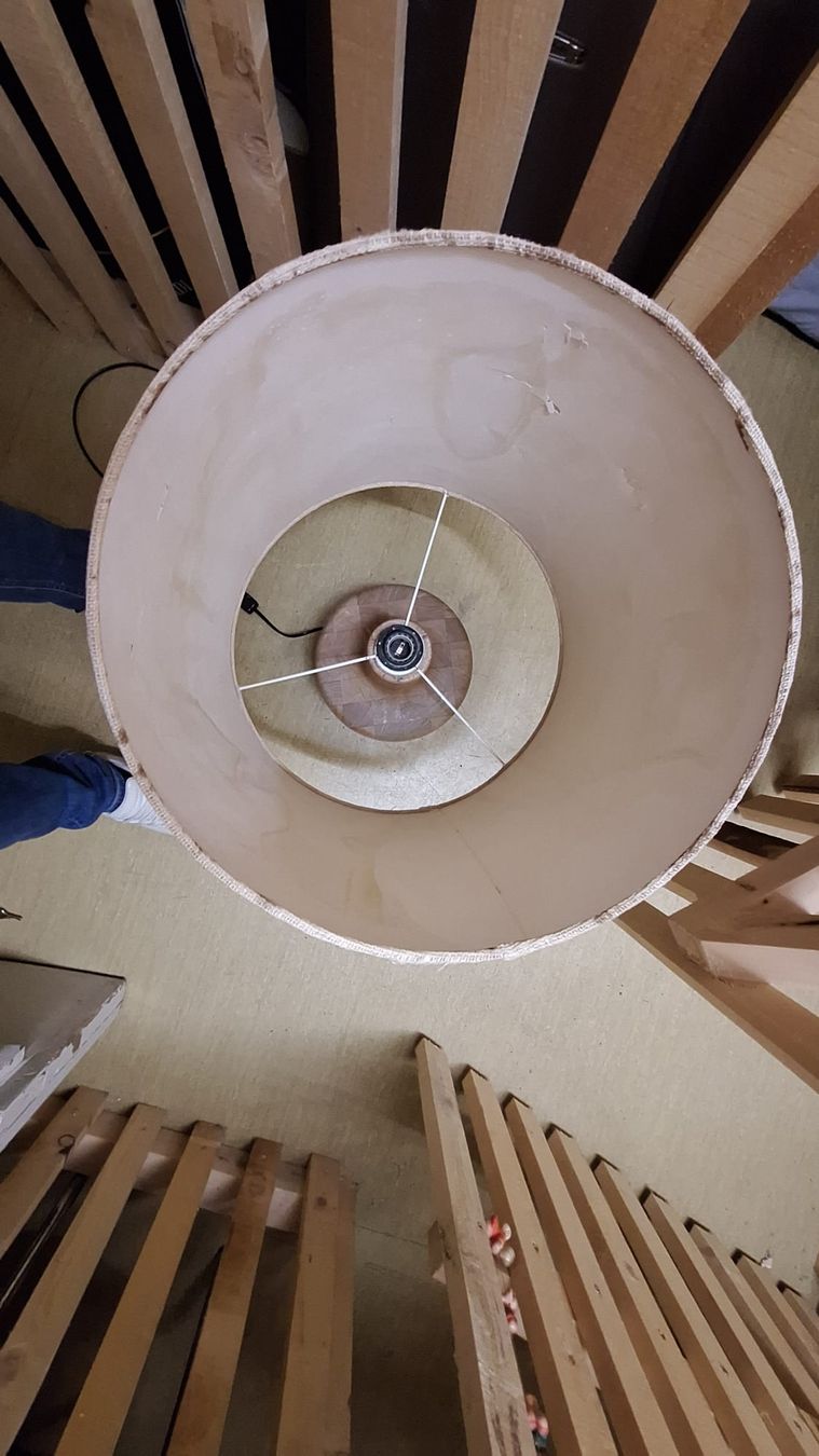 Lampade: Lampada da tavolo in legno e tessuto – Usato da St. Moritz venduto da Fra_90 1