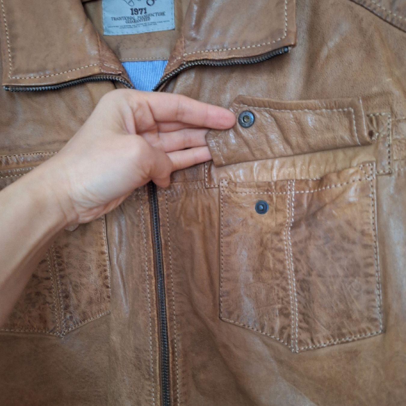 Jacken: Lamm Nappaleder, Lederjacke, Gr. L, braun – Gebraucht aus Winterthur von Goldpipau 4