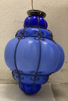 Murano Decken-Lampe Vintage blau