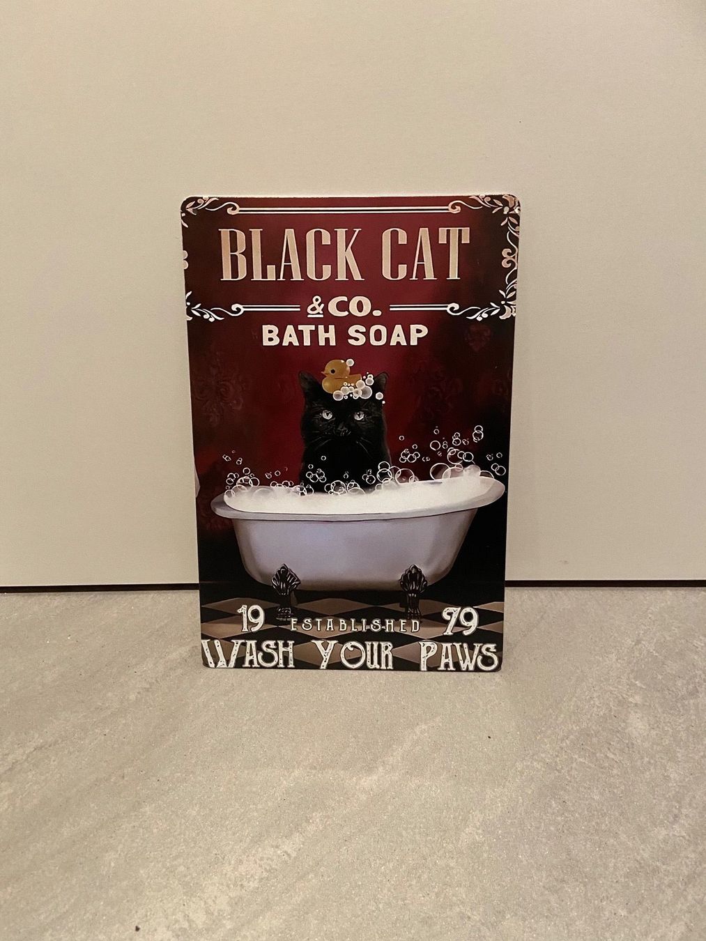 Schilder: BLACK CAT & CO. BATH SOAP Vintage Blechschild Neu – Neu und originalverpackt aus Seon von Aaargauer01 5