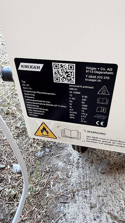 Secomat Asciugatrici: Krüger Secomat 6 Lufttrockner Anthrazit – Usato da Künten venduto da buli76 1