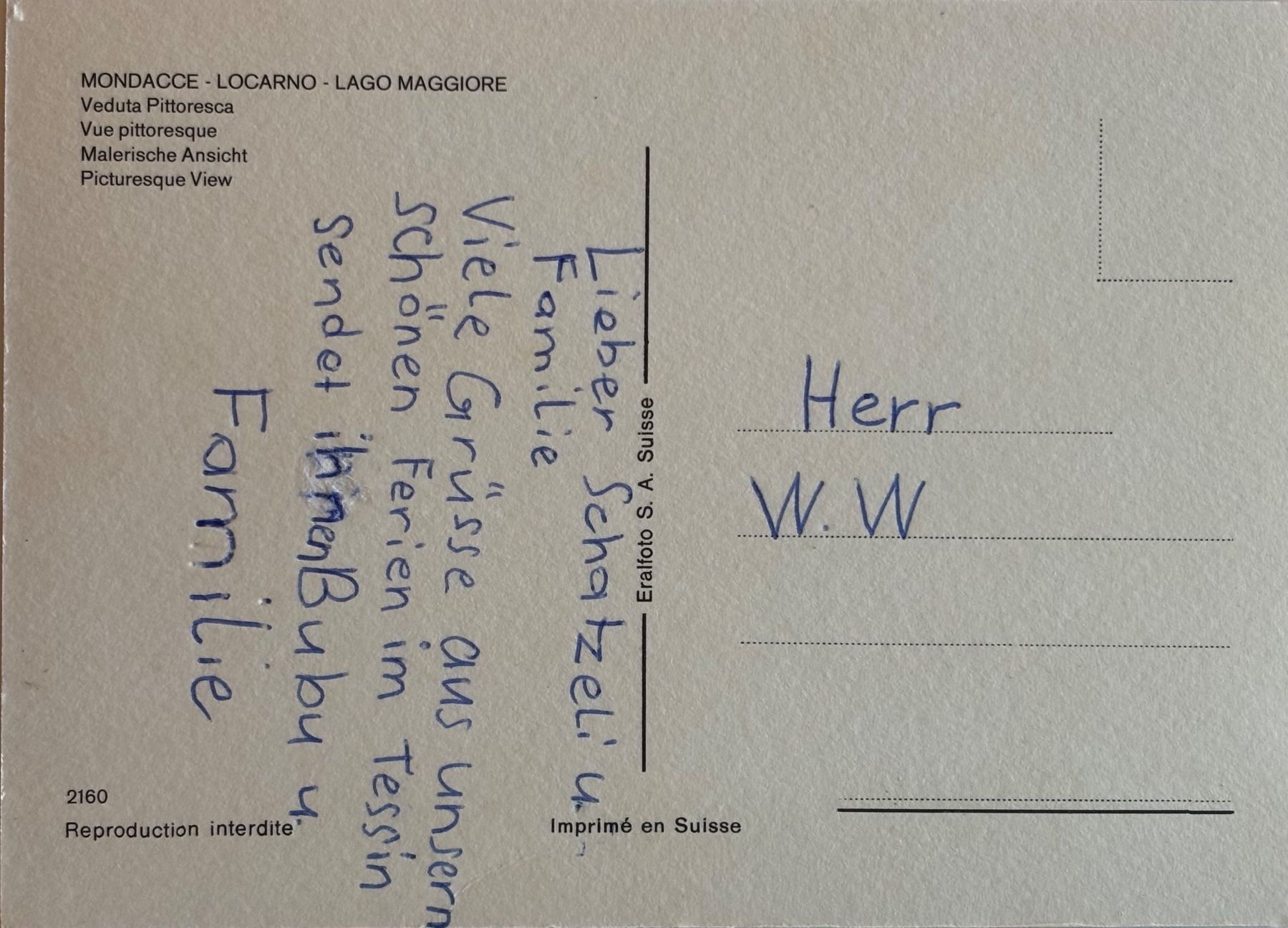 Ansichtskarten: Mondacce - Locarno - Lago Maggiore – Gebraucht aus Frauenfeld von Merk52 1