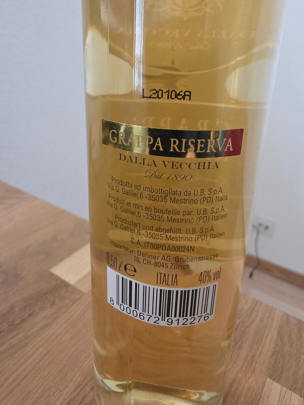 Spiritueux: Grappa Riserva Dalla Vecchia 18 Mesi 40% vol 0.5L – Neuf avec emballage d'origine à Winterthur par Marcello66 1